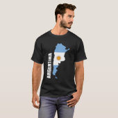 Argentinië Kaart Vlag T-shirt (Voorkant volledig)