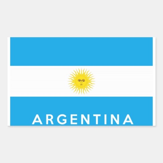 argentinië land vlag naam tekst rechthoekige sticker (Voorkant)