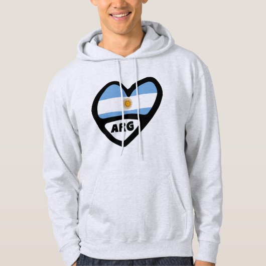 Argentinië Landcode Flag Heart ARG Hoodie (Voorkant)