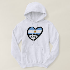 Argentinië Landcode Flag Heart ARG Hoodie