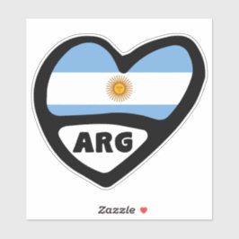 Argentinië Landcode Flag Heart ARG Sticker