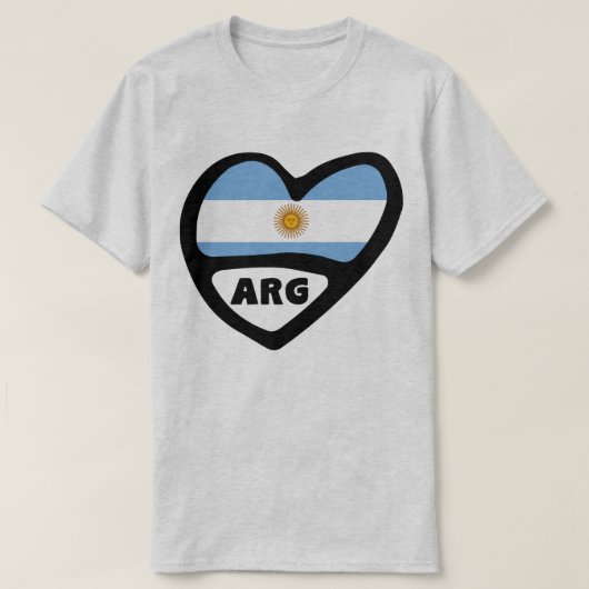 Argentinië Landcode Flag Heart ARG T-shirt (Design voorkant)