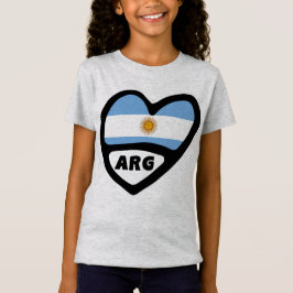Argentinië Landcode Flag Heart ARG T-shirt