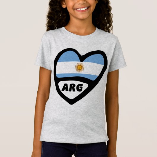 Argentinië Landcode Flag Heart ARG T-shirt (Voorkant)