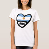 Argentinië Landcode Flag Heart ARG T-shirt (Voorkant)