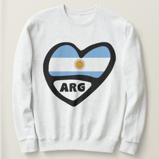 Argentinië Landcode Flag Heart ARG Trui (Design voorkant)