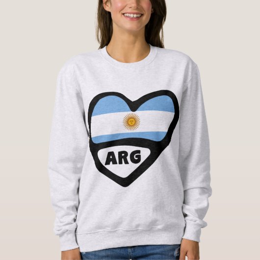 Argentinië Landcode Flag Heart ARG Trui (Voorkant)