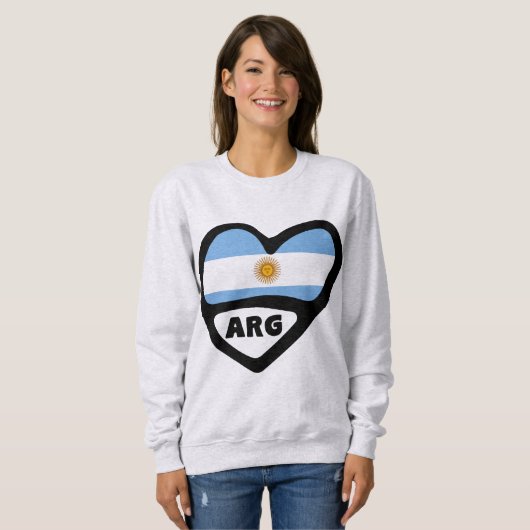 Argentinië Landcode Flag Heart ARG Trui (Voorkant volledig)