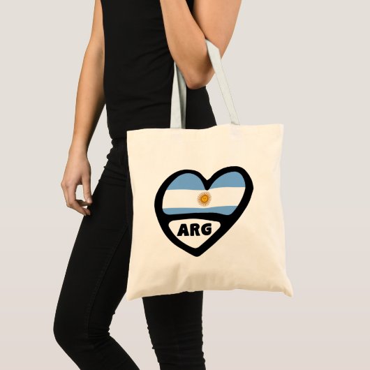 Argentinië Landcode Vlag Hart Pin Badge, ARG Tote Bag (Voorkant (product))