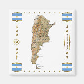 Argentinië Map + Flags Magnet