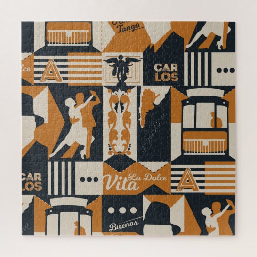 Argentinië: Naadloze etnische illustratie. Legpuzzel (Verticaal)