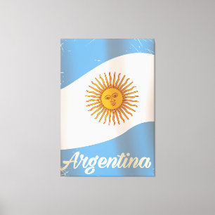 Argentinië Nationaal poster van vlaggenvakantie Canvas Afdruk