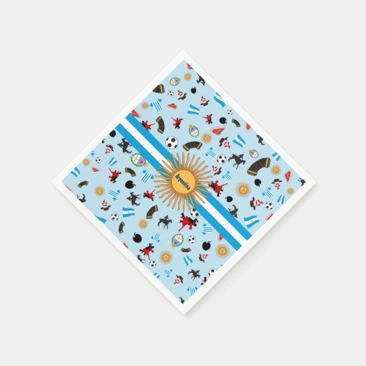 Argentinië - nationale vlag met beroemde iconen servet (Hoek)