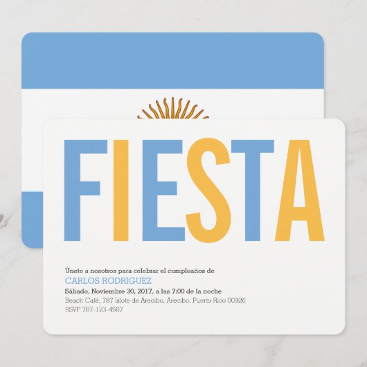 Argentinië Party uitnodiging (Voorkant / Achterkant)