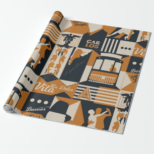 argentinië patroon naadloze ontwerpillustratie cadeaupapier