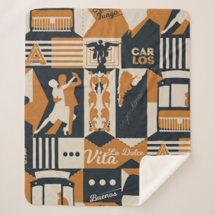 argentinië patroon naadloze ontwerpillustratie sherpa deken