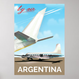 Argentinië "Per Lucht" vintage vluchtposter Poster