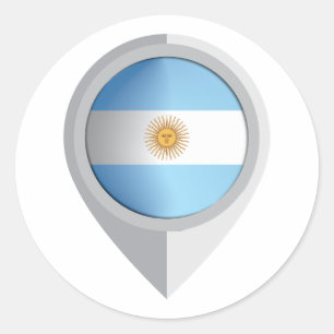 Argentinië pin locatie vlag ronde sticker