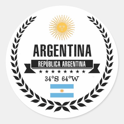 Argentinië Ronde Sticker (Voorkant)