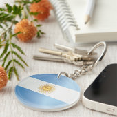 Argentinië Round Icon Flag Sleutelhanger (Voorkant Rechts)
