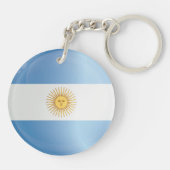 Argentinië Round Icon Flag Sleutelhanger (Achterkant)
