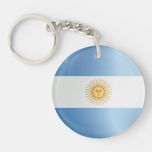 Argentinië Round Icon Flag Sleutelhanger (Voorkant)