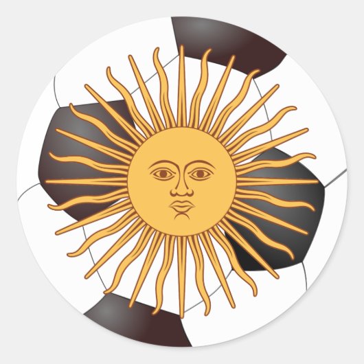 Argentinië "Sol de Mayo" Ronde Sticker (Voorkant)