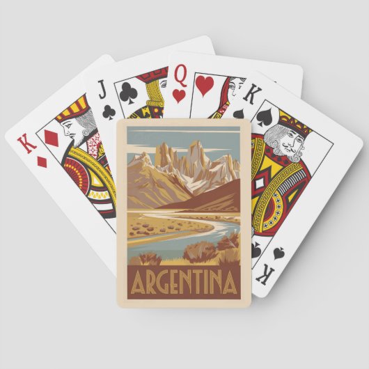 Argentinië Travel Art Vintage Pokerkaarten (Achterkant)
