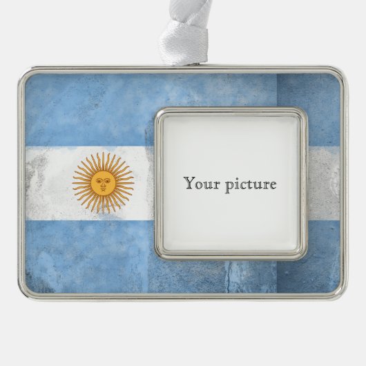 Argentinië Verzilverd Omlijst Ornament (Voorkant)