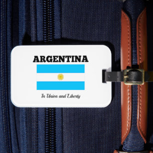 Argentinië - Vlag en Motto Bagagelabel