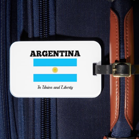 Argentinië - Vlag en Motto Bagagelabel (Voorkant Insitu 4)