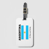 Argentinië - Vlag en Motto Bagagelabel (Voorkant (verticaal))