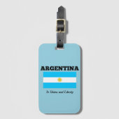 Argentinië - Vlag en Motto Bagagelabel (Voorkant (verticaal))