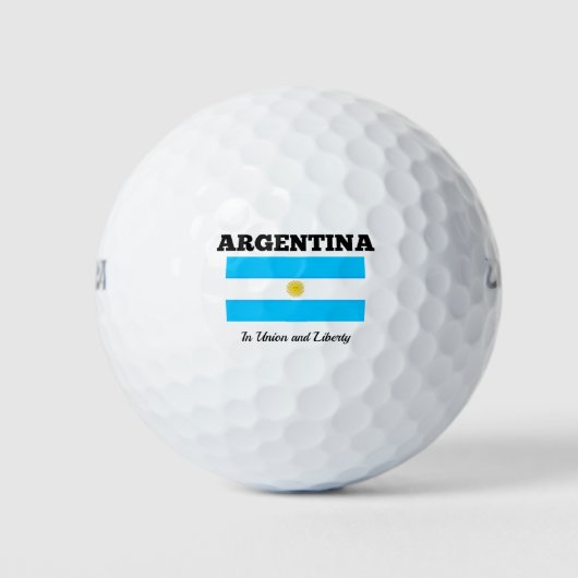 Argentinië - Vlag en Motto Golfballen (Voorkant)