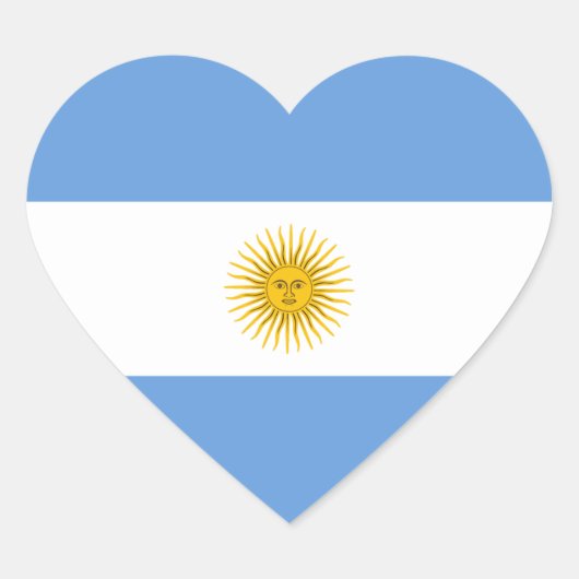 Argentinië Vlag Hart Sticker (Voorkant)