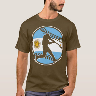 Argentinië Vlag Honkbal Hitter Argentijns Honkbal T-shirt