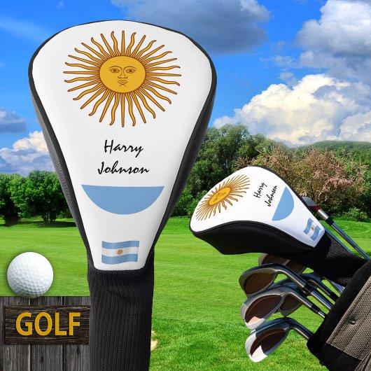Argentinië Vlag & Monogrammed Golfclubs Hoesjes Golfheadcover
