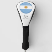 Argentinië Vlag & Monogrammed Golfclubs Hoesjes Golfheadcover (Voorkant)