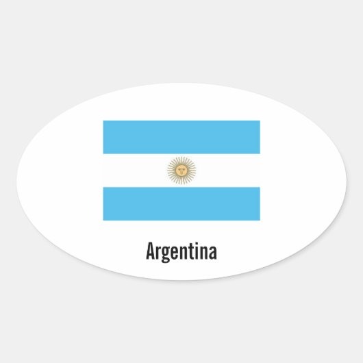 Argentinië vlag ovale stickers (Voorkant)