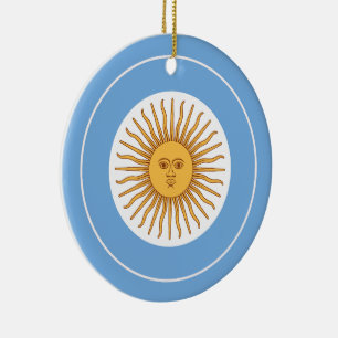 Argentinië Vlag Roundel, Ronde Argentijnse Vlag Keramisch Ornament