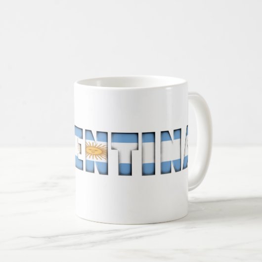 Argentinië vlag Typografie Koffiemok (Voorkant rechts)