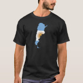 Argentinië Vlagkaart AR T-shirt (Voorkant)
