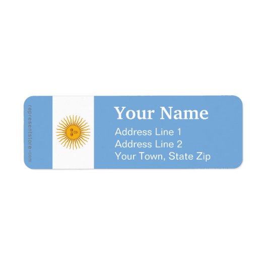 Argentinië Vlakke Vlag Etiket (Voorkant)