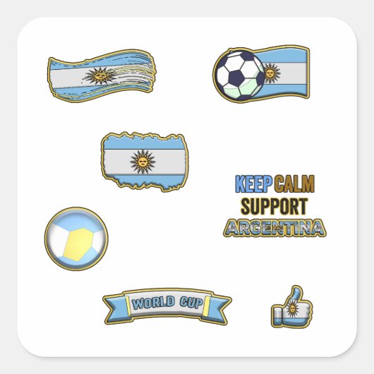 Argentinië Voetbal Fan sticker Pack (Voorkant)