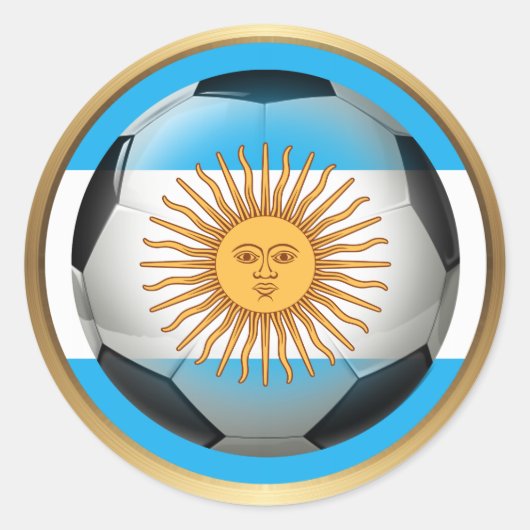 Argentinië Voetbal Ronde Sticker (Voorkant)