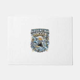 Argentinië Voetbal Skelet Aanvaller Landen Poster Deurmat