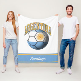 Argentinië Voetbal van de Argentijnse vlag | Naam Fleece Deken