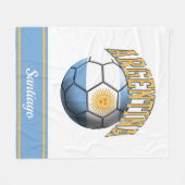Argentinië Voetbal van de Argentijnse vlag | Naam Fleece Deken (Voorkant (Horizontaal))