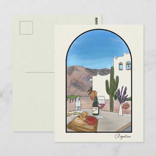 Argentinië Waterverf Briefkaart (Voorkant / Achterkant)