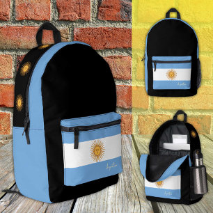 Argentinië, zwarte rugzak, Argentinië Vlag / patri Bedrukte Rugzak